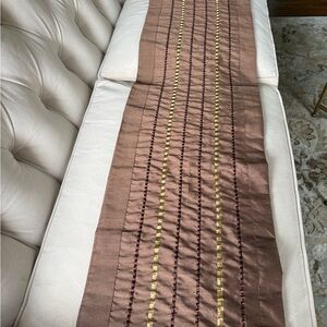 Elegant Brown and Gold Table Runner
